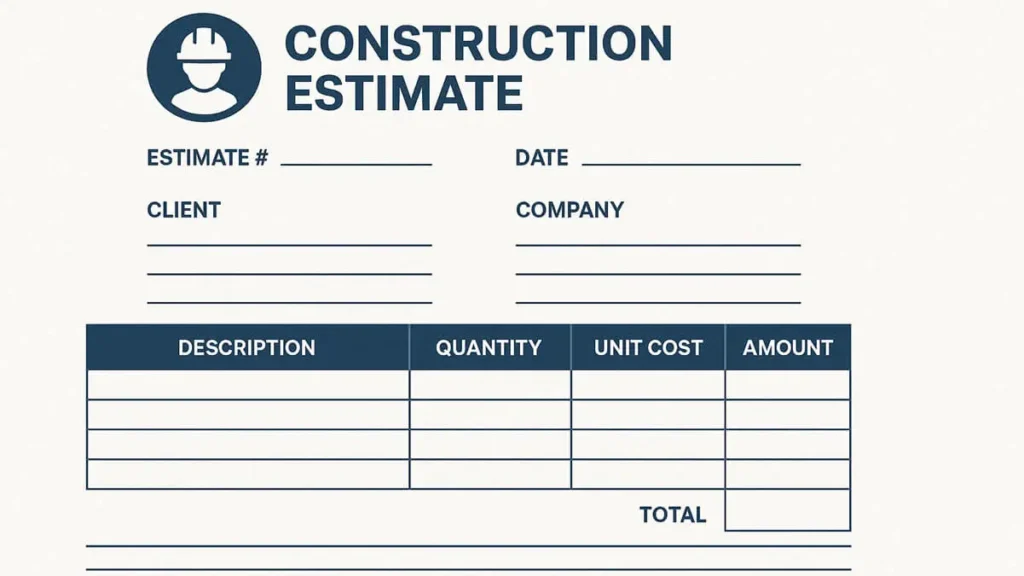 Construction Estimate Template