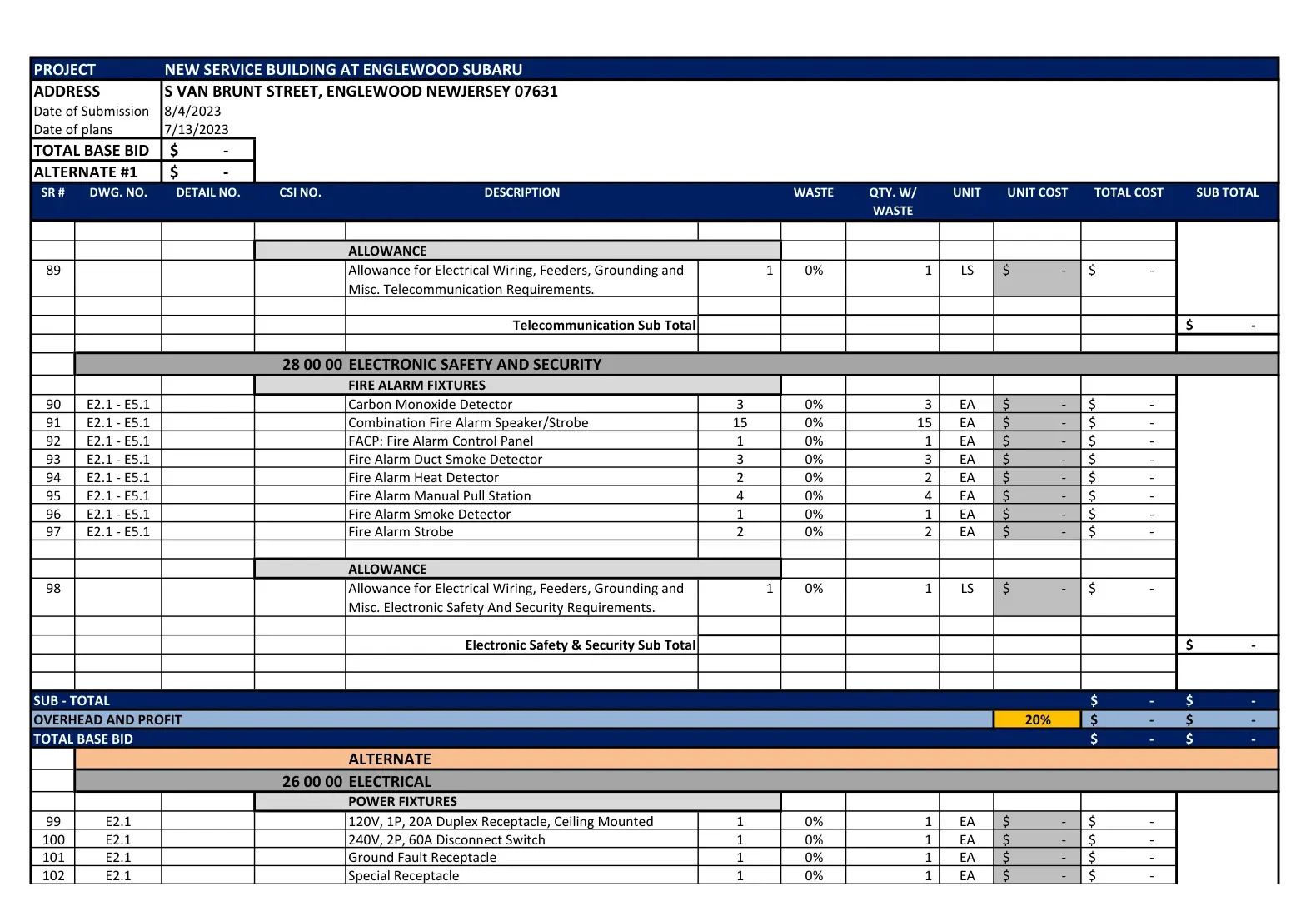 Electrical estimating services for contractors in Montana